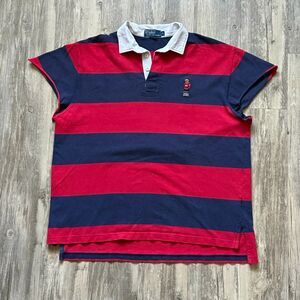 Vintage 90s Polo Ralph Lauren Polo Sport Polo Bear Rugby Shirt Size Large